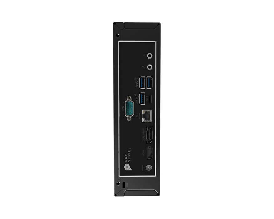 MSI PRO DP21 14M-1047TH back panel with ports including HDMI, USB, and Ethernet for enhanced connectivity.