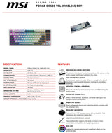 MSI FORGE GK600 TKL WIRELESS SKY